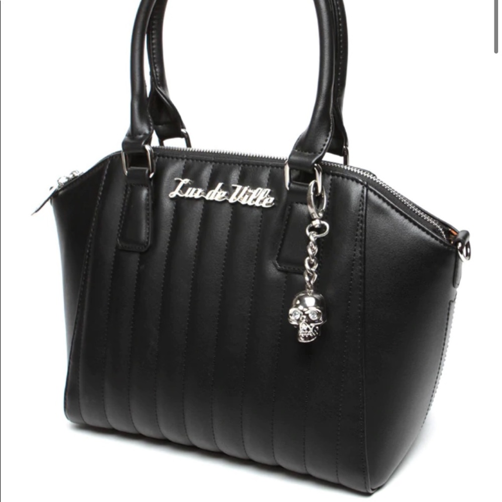 Black Matte Lady Vamp Handbag Lux De Ville
